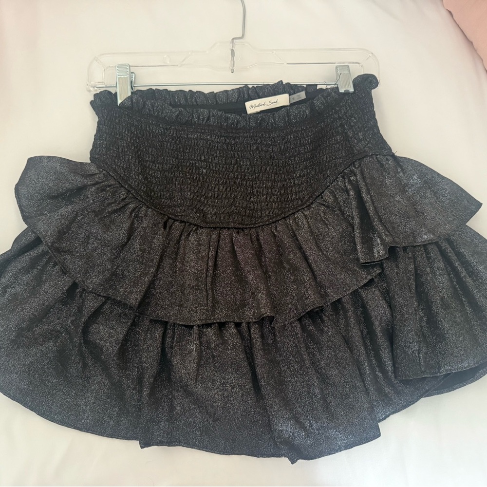 Elegant Black Ruffled Skirt